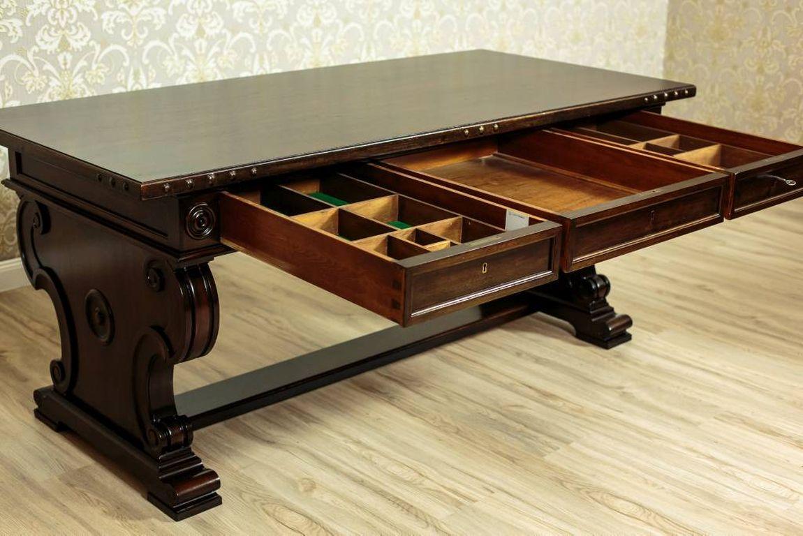 Neo-Renaissance Oak Desk, circa 1930 2