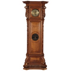 Neo-Renaissance Pendulum Clock, Walnut, Italy, 20th Century