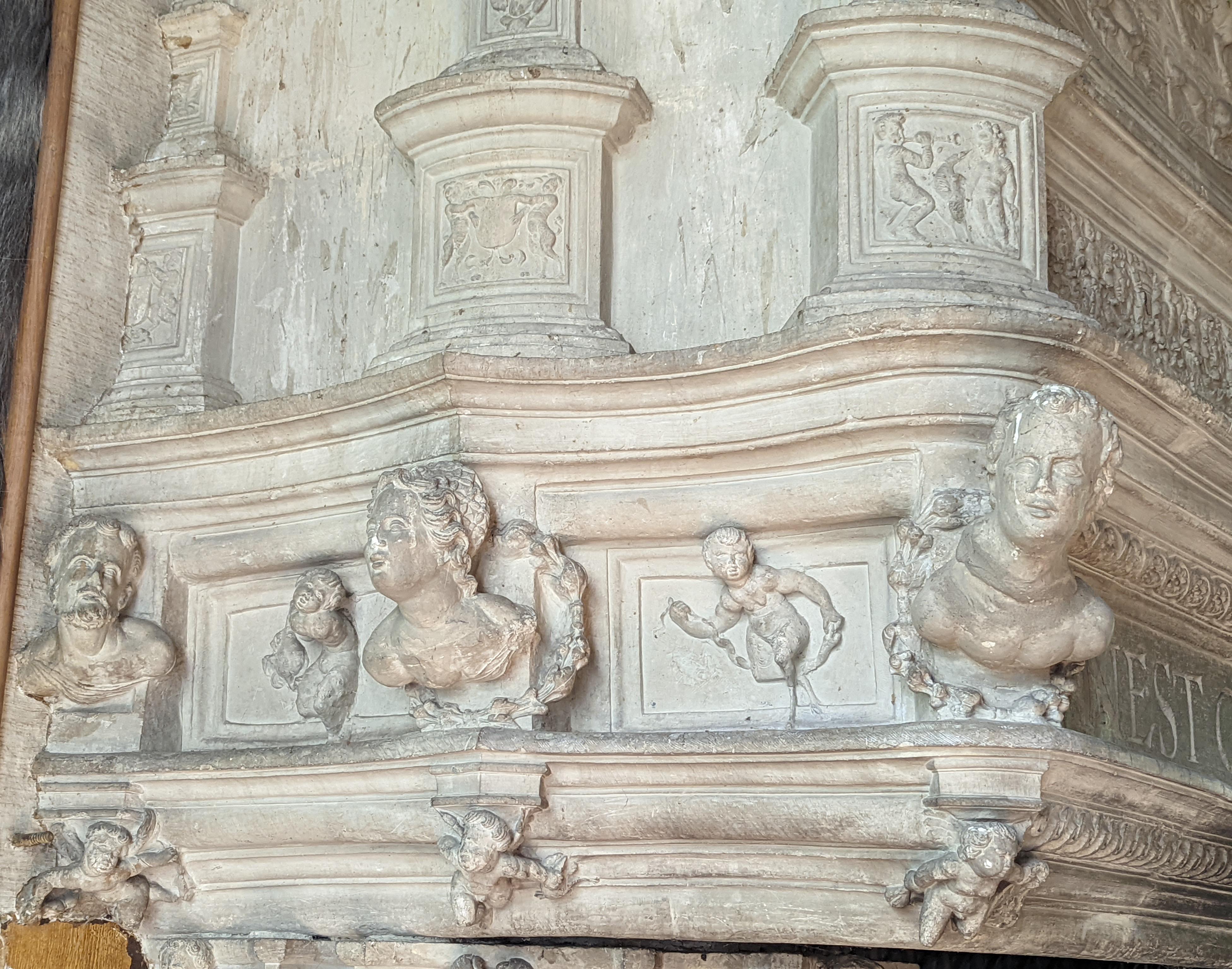 Neo-Renaissance Period Stone Fireplace, Dated 1534 For Sale 2