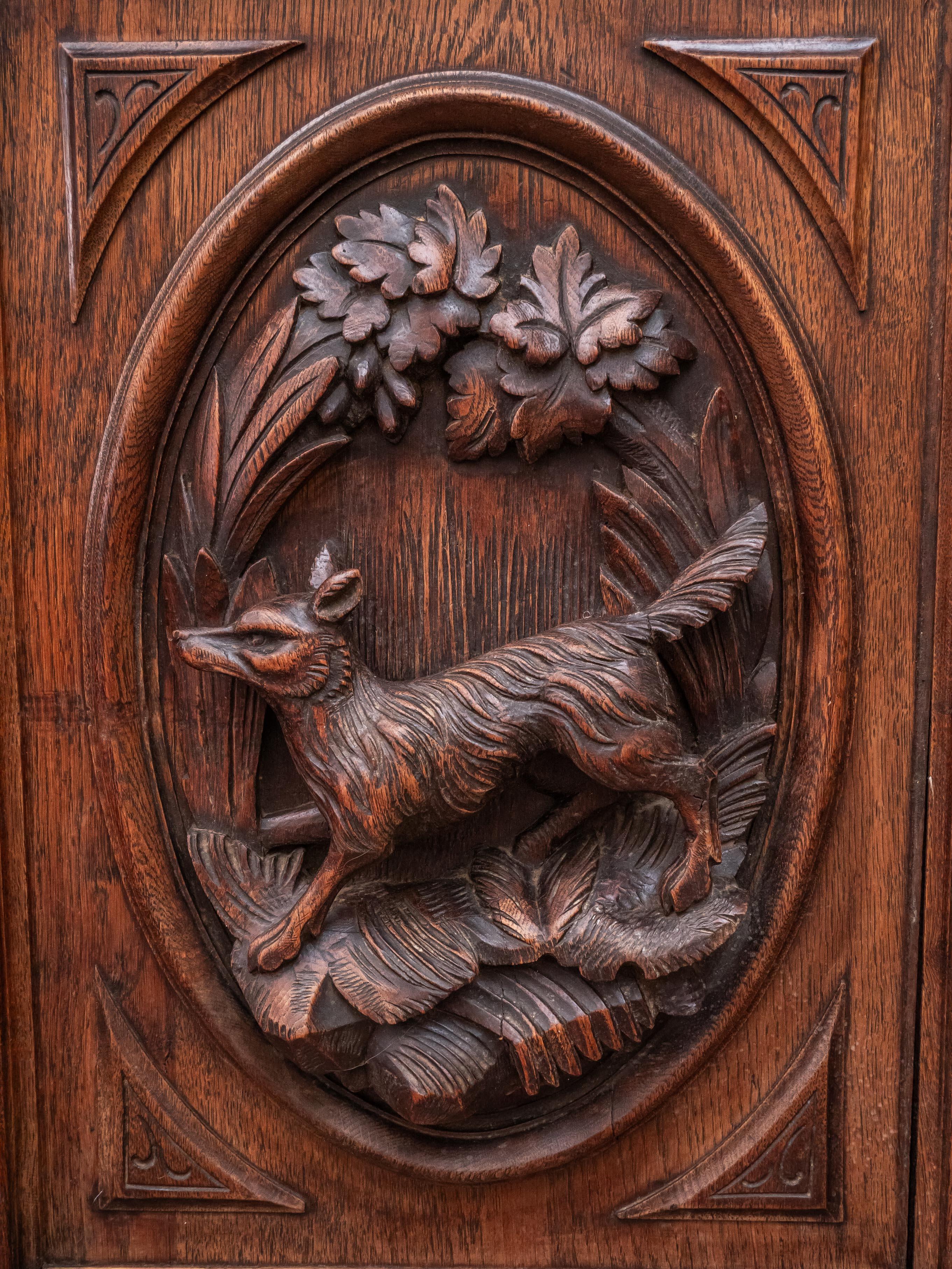 Neo-Renaissance showcase / sideboard. Solid oak For Sale 1