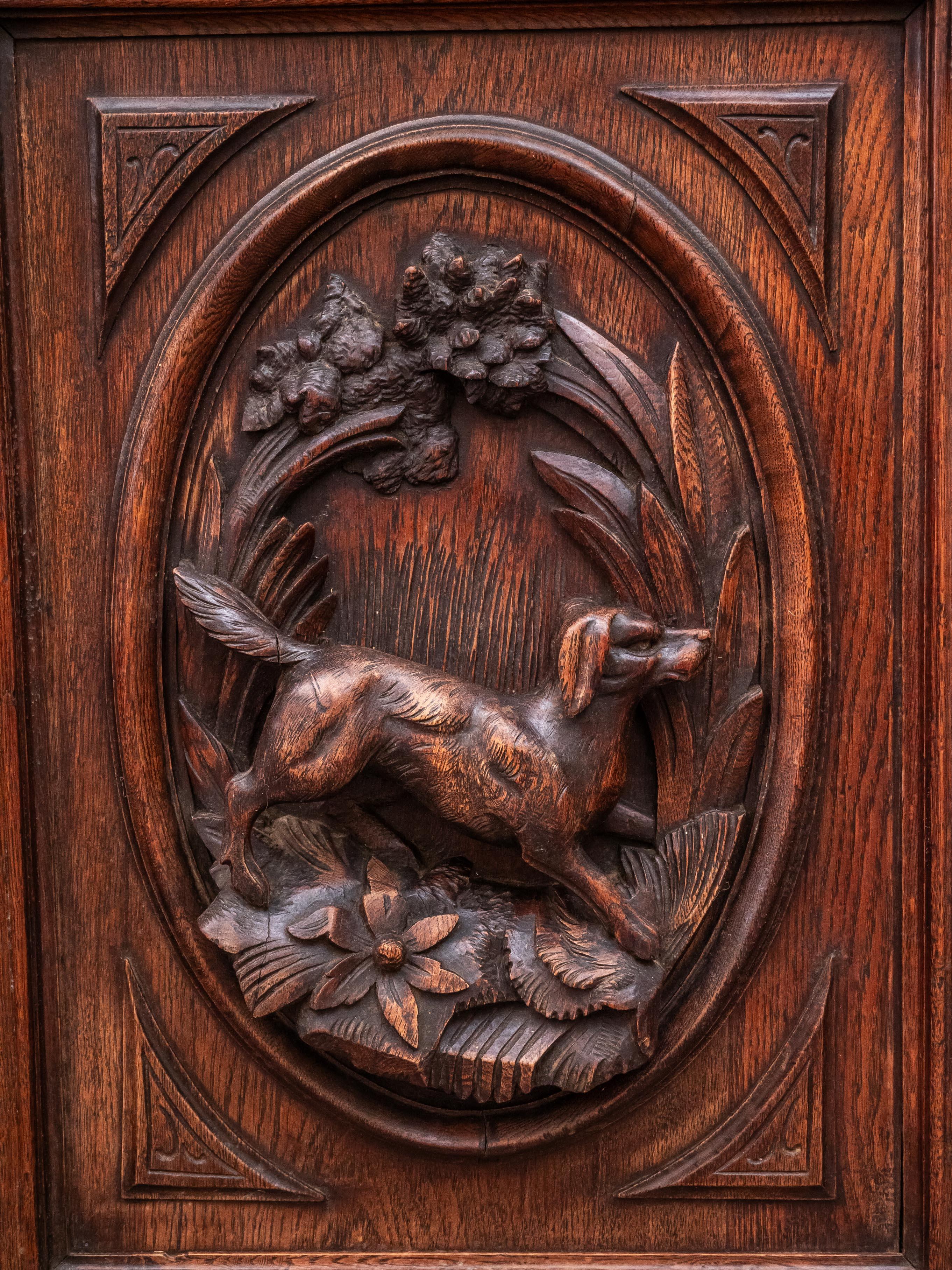 Neo-Renaissance showcase / sideboard. Solid oak For Sale 2