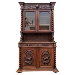 Neo-Renaissance showcase / sideboard. Solid oak