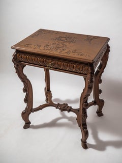 Neo-Renaissance side table with drawer