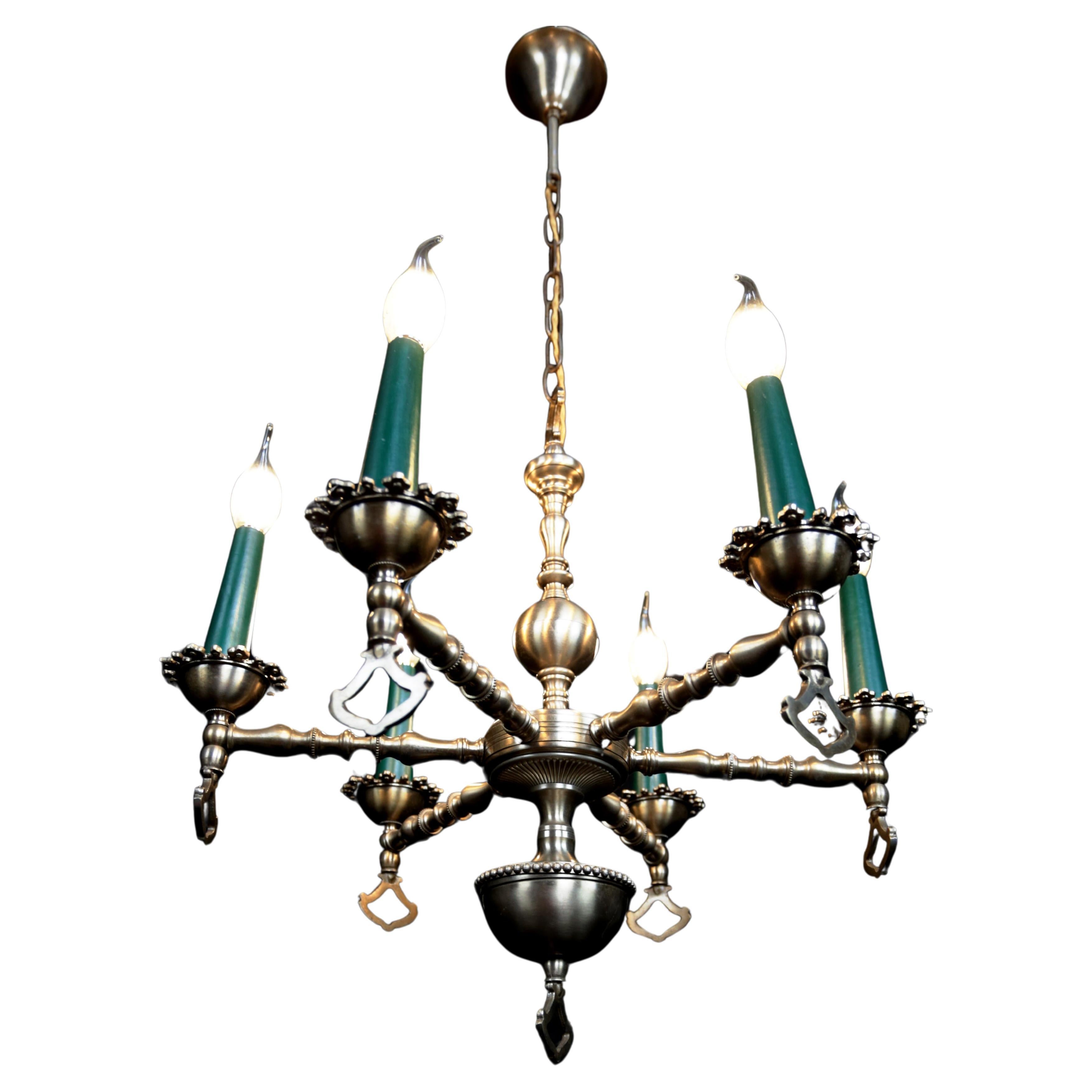 Neo-Renaissance six-armed chandelier For Sale