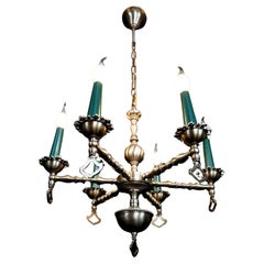 Vintage Neo-Renaissance six-armed chandelier