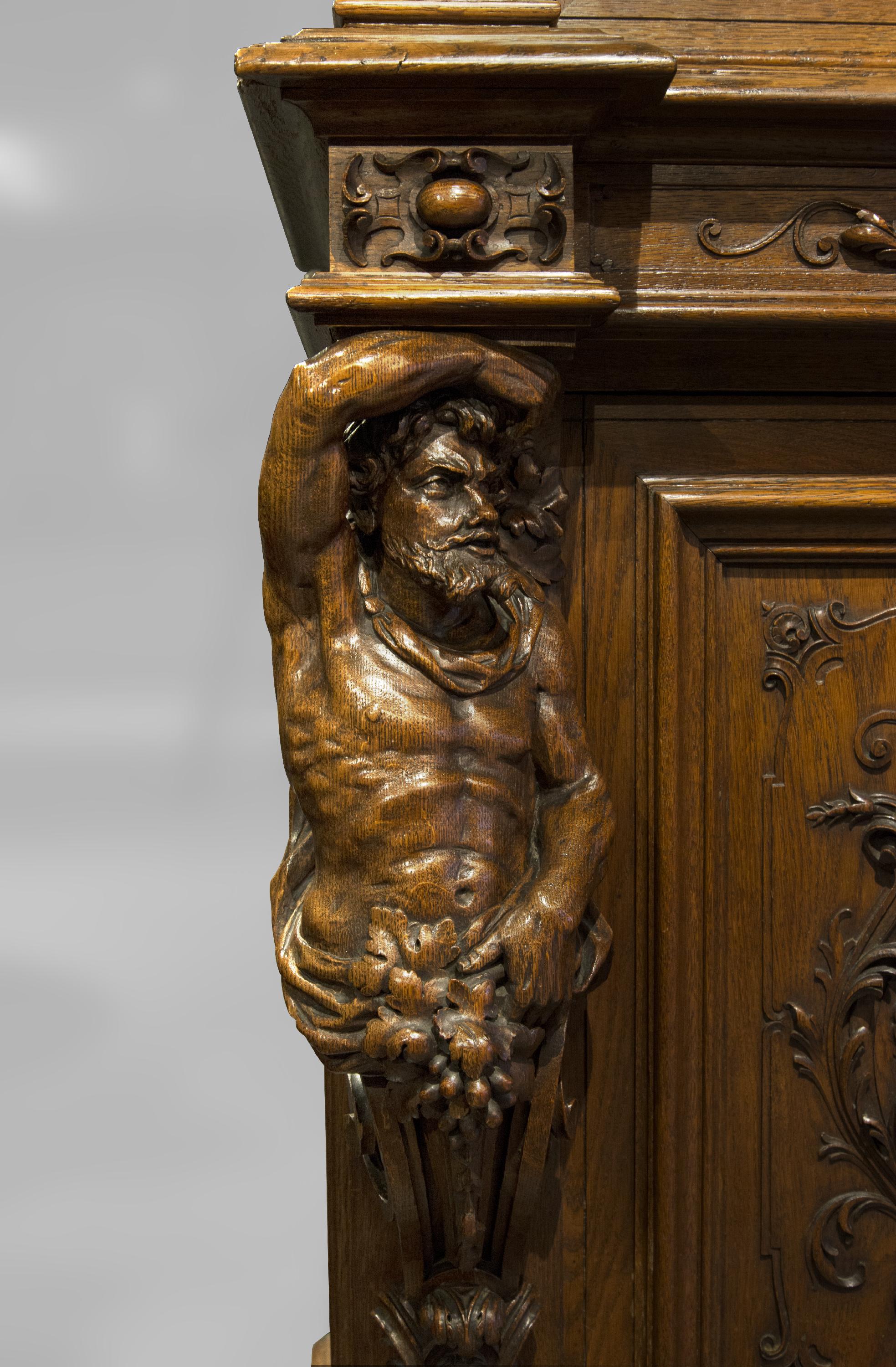 Renaissance Revival Neo-Renaissance Style Buffet from 19th Century, Richly Carved For Sale