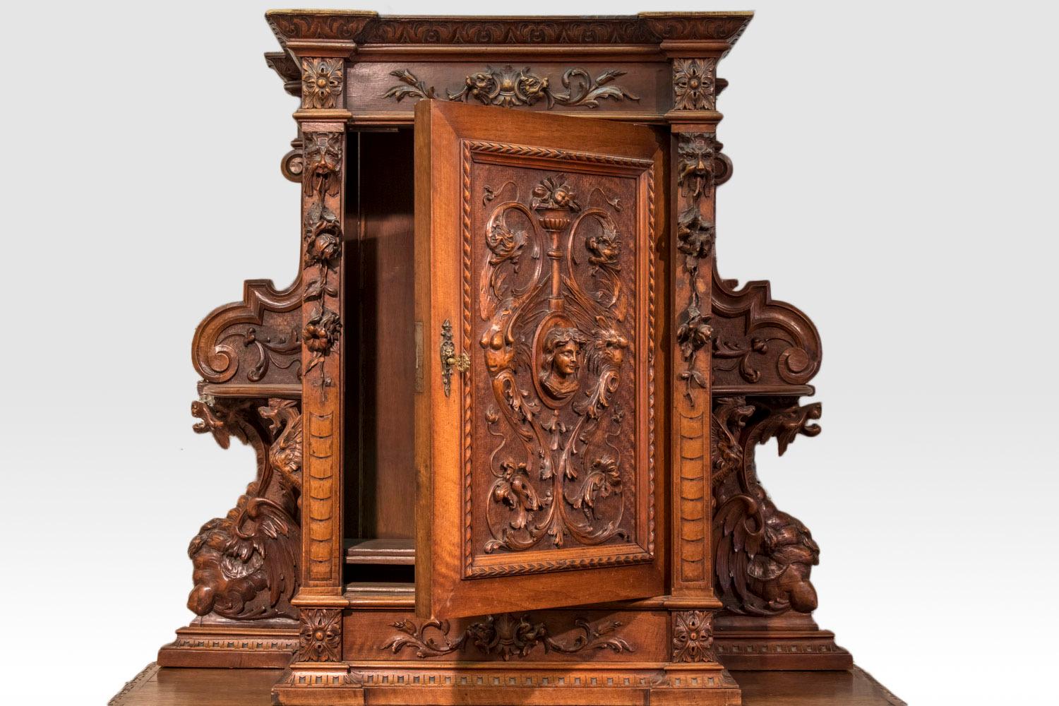 Hand-Carved Neo-Renaissance Style Buffet, Napoleon III Period For Sale