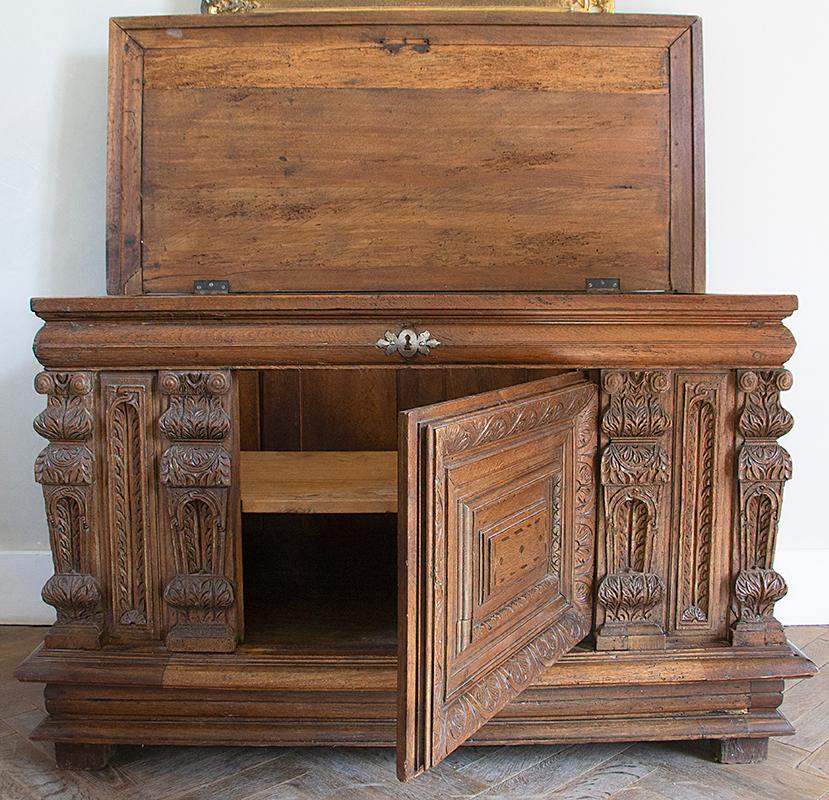 Hand-Carved Renaissance Period French Hand Carved  Chest / Trunk - 17th - France For Sale