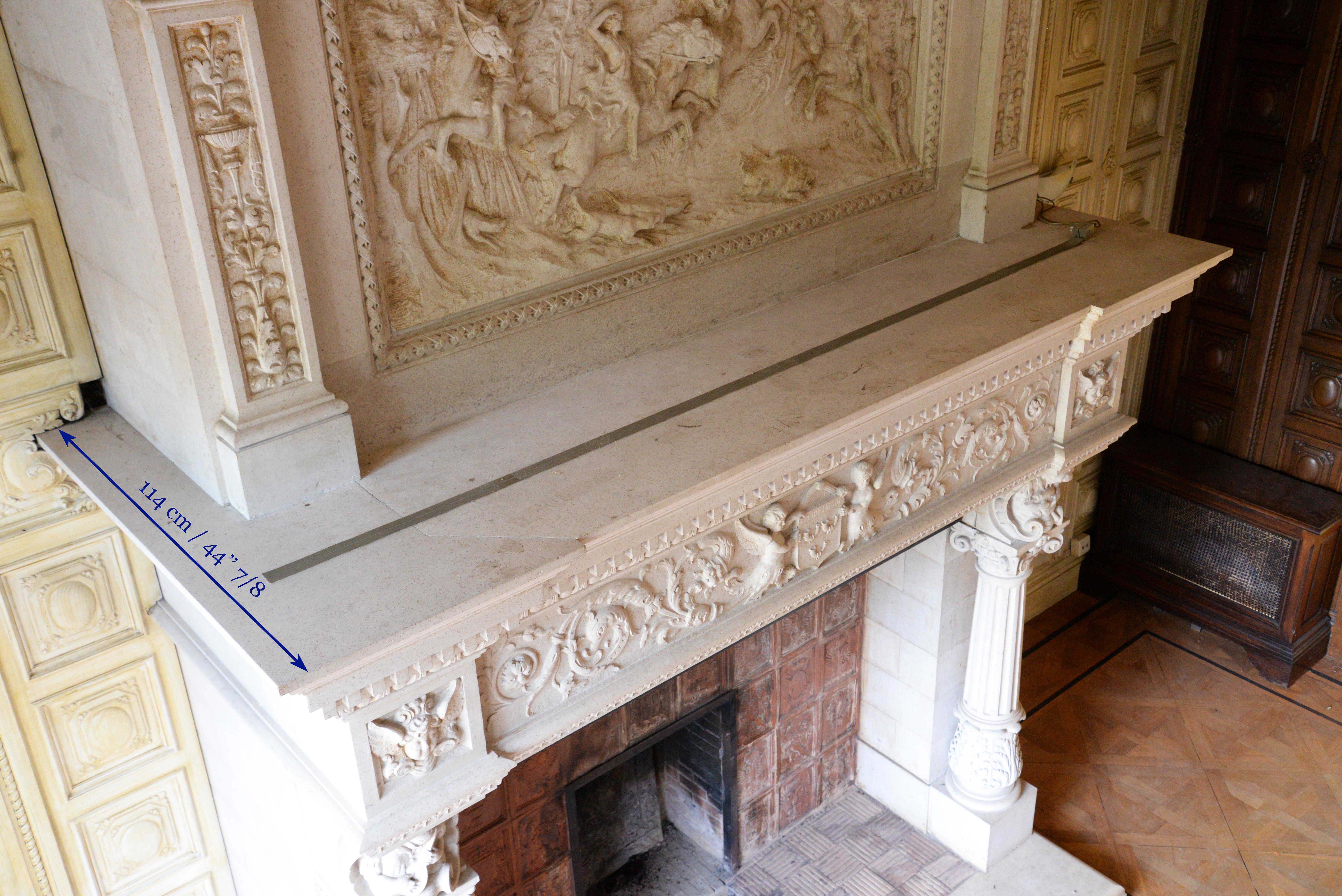 Neo-Renaissance Style Stone Fireplace 9