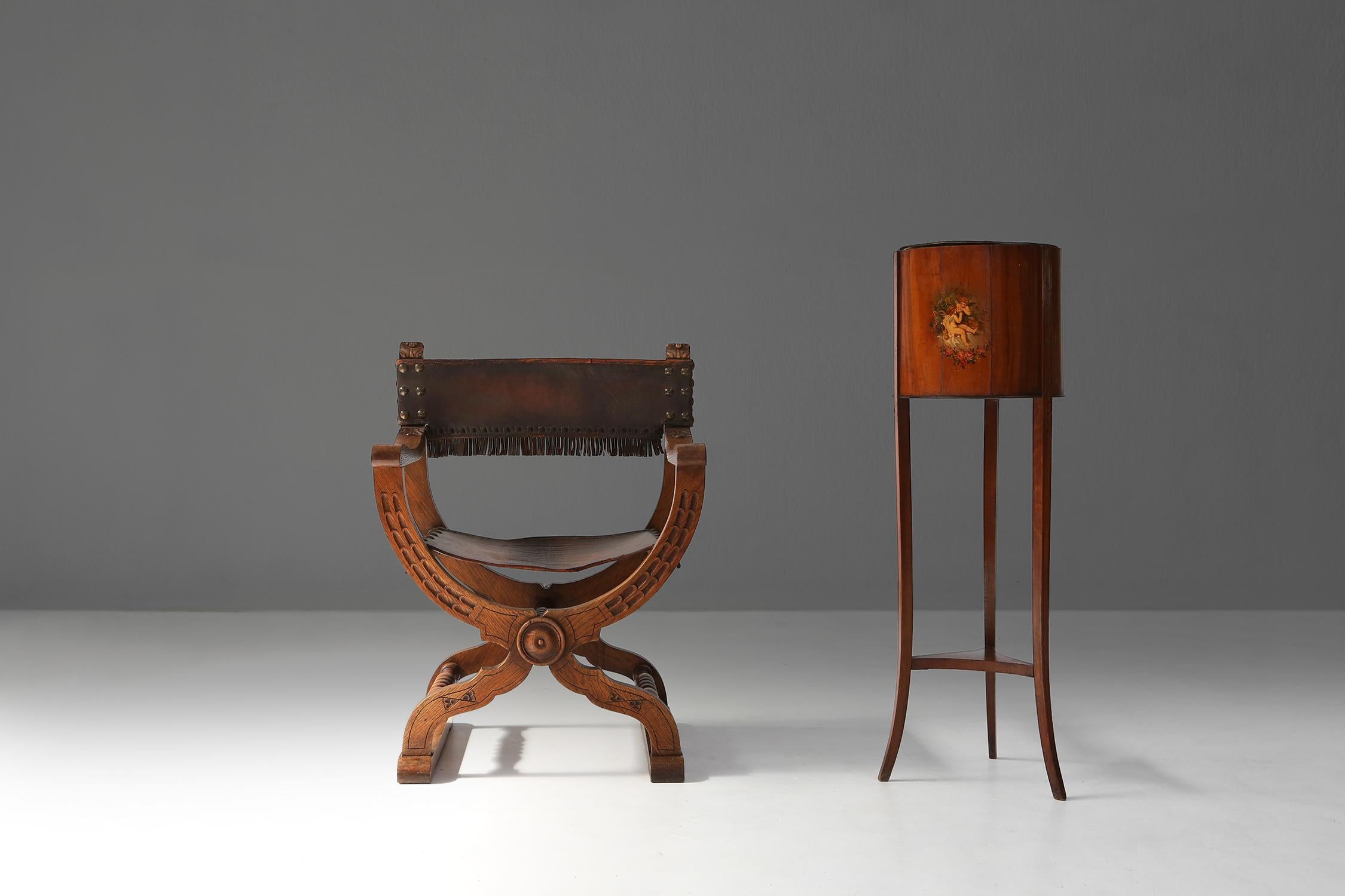 Renaissance Chaise à trône néo-renaissance 1890 en vente