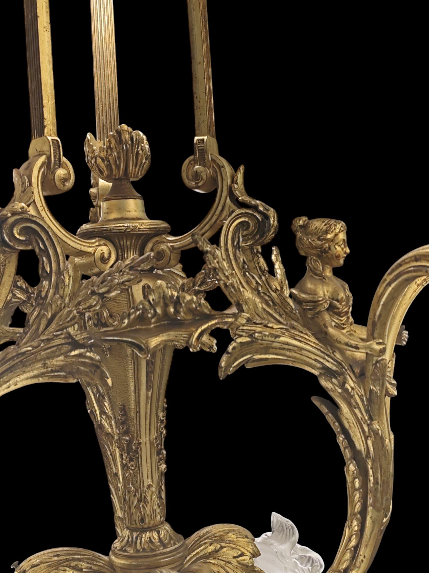 Gilt Neo Rococo gilded bronse Chandelier For Sale