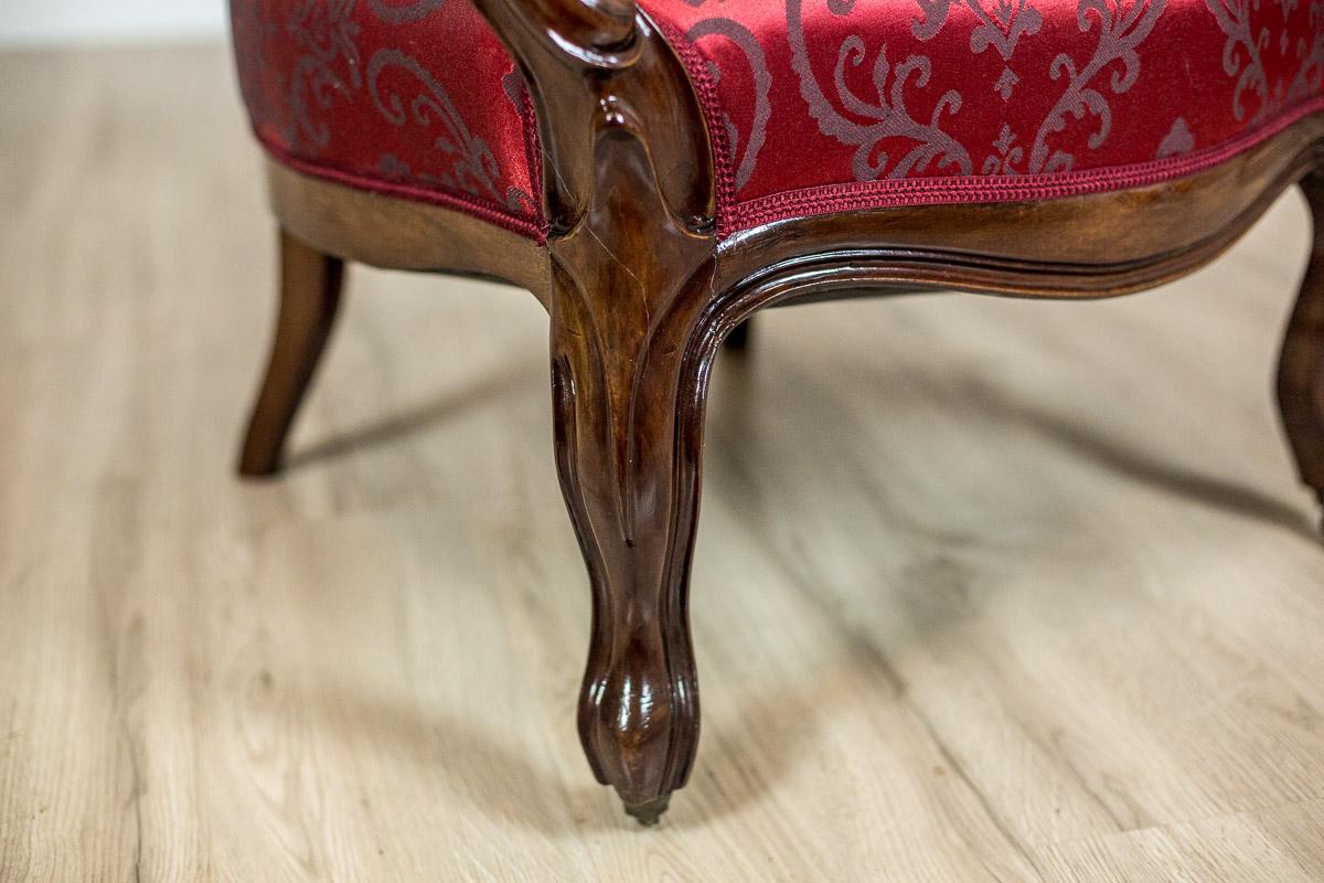 Upholstery Neo-Rococo Walnut Armchair from the Early 20th Century