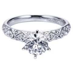 Neo Victorian Solitaire White Gold Diamond Engagement Ring