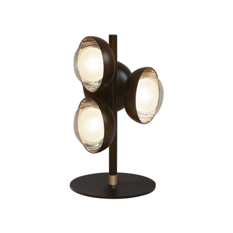 Lampe de bureau Neo Vintage Muse à 3 globes en métal noir par Corrado Dotti