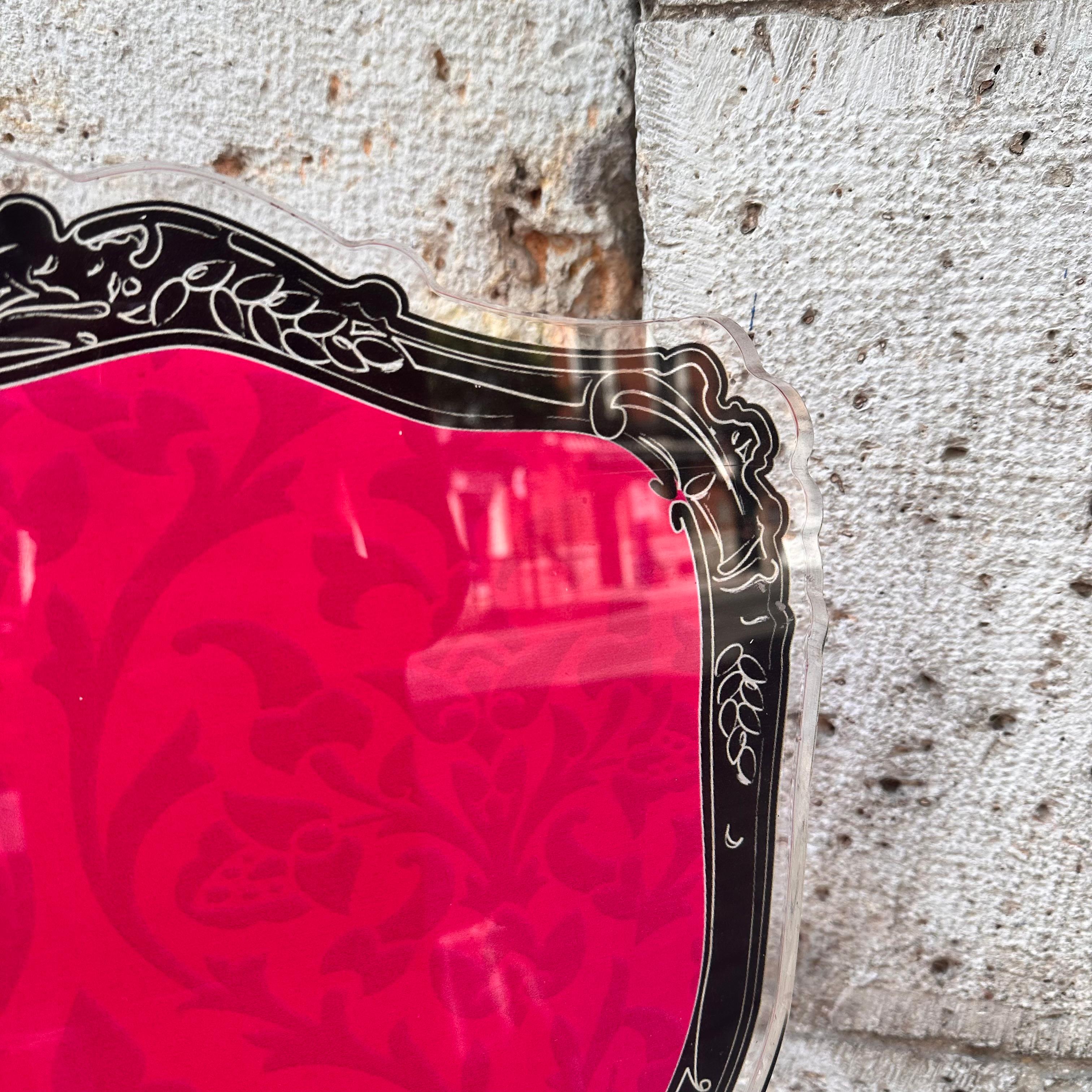Taburete de banquete de cristal acrílico rosa neobarroco, Acrila 21 Francia en venta 9