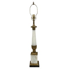 Neoclassic Alabaster and Bronze Lamps