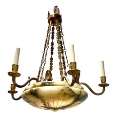Neoclassic Alabaster Chandelier