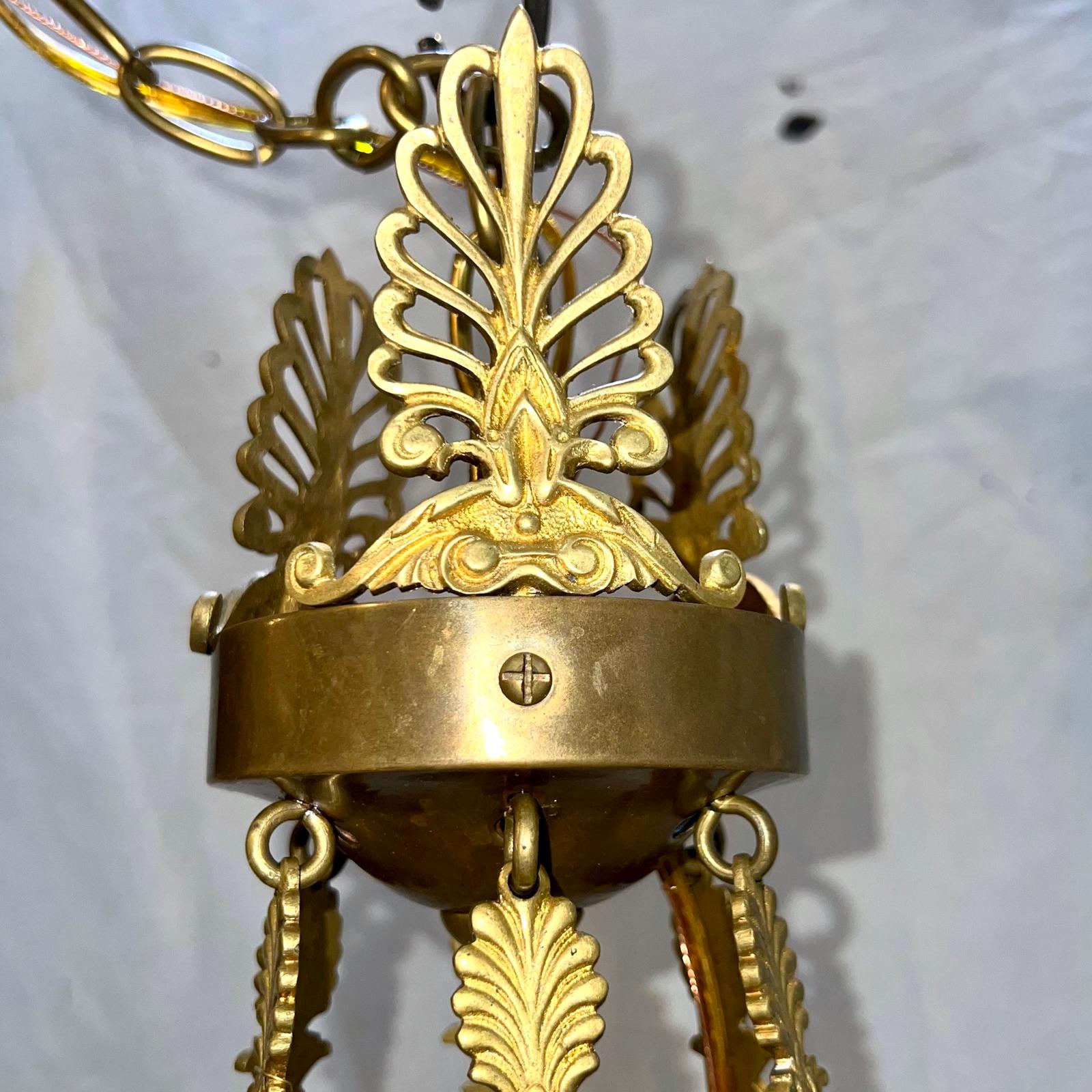 Early 20th Century Neoclassic Alabaster Chandelier For Sale