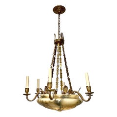 Lampadario neoclassico in alabastro