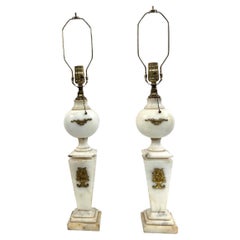 Neoklassizistische Alabaster-Tischlampen