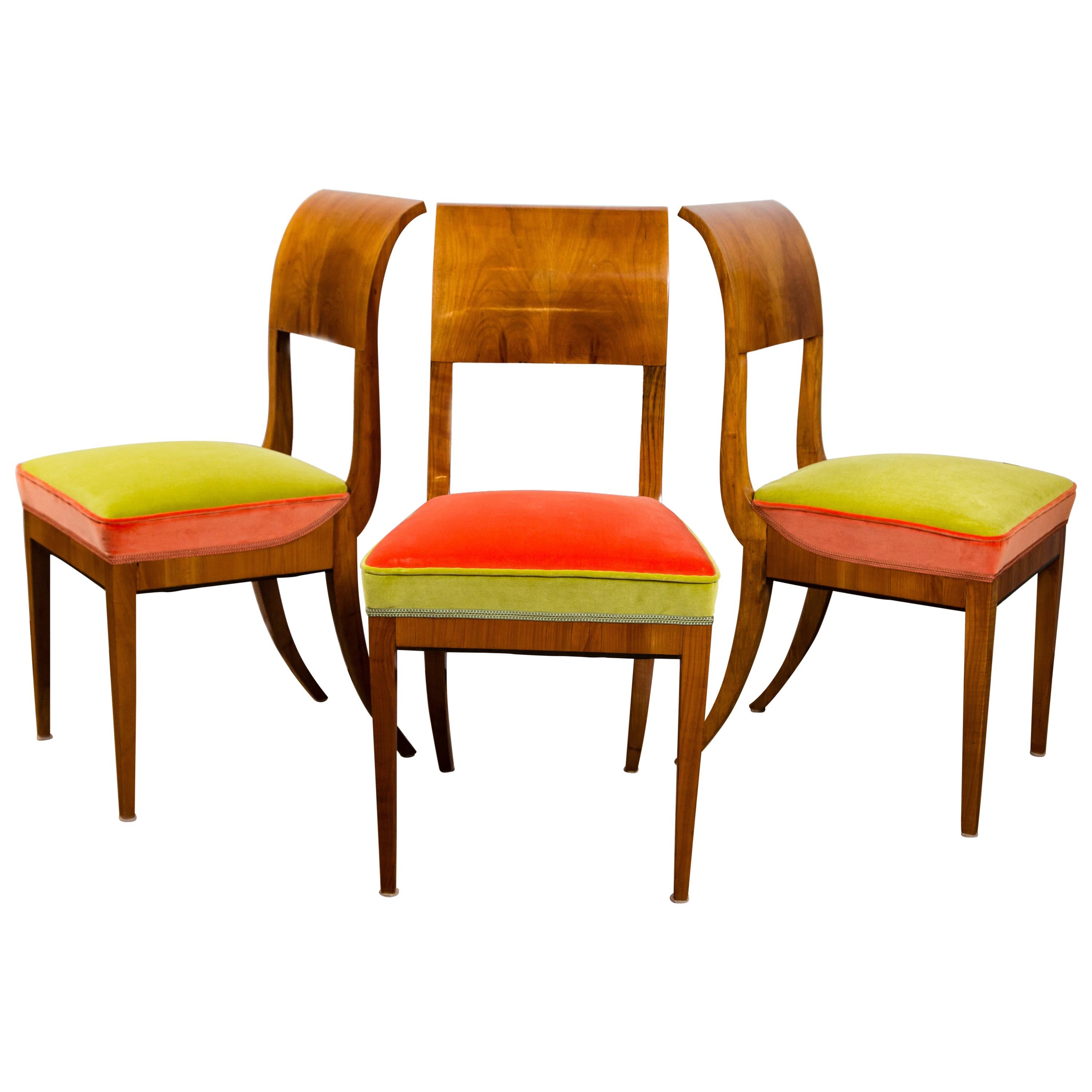 Neoclassic Biedermeier Side Chairs, 3 Available For Sale