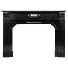 Neoclassic Black Marble Antique Fireplace Mantel