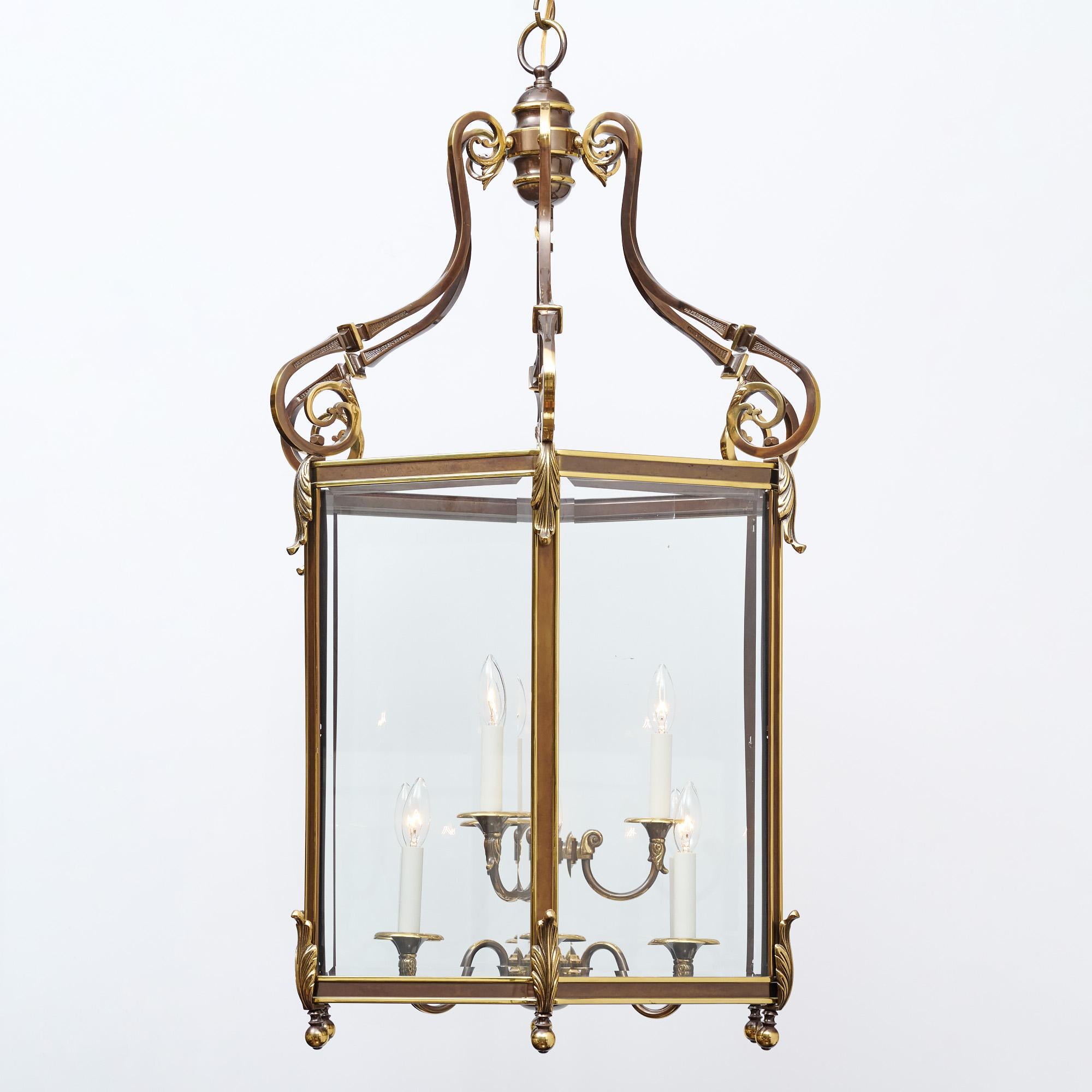 Farol francés neoclásico de latón en venta 1