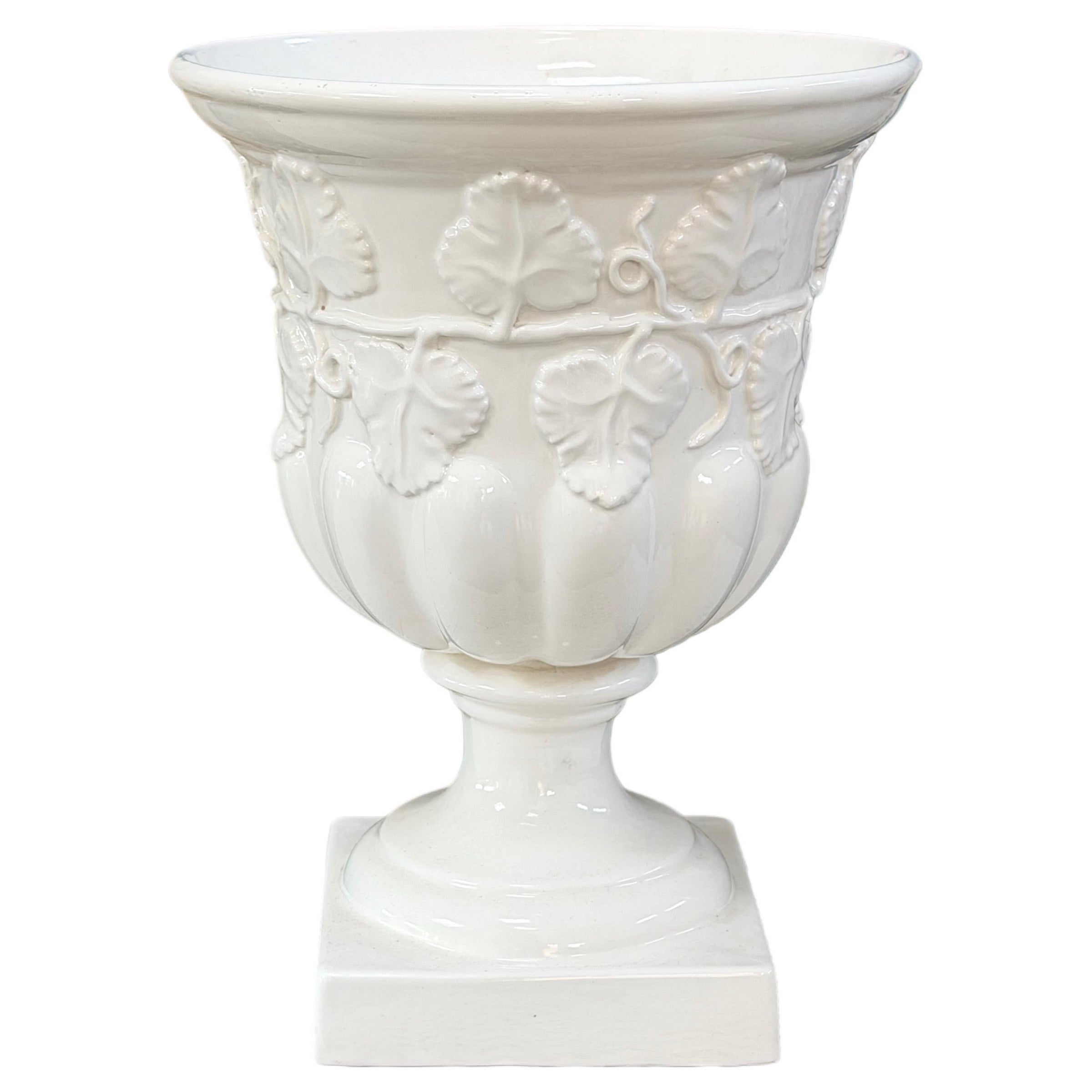Neoclassic Casa Fina White Ceramic Urn