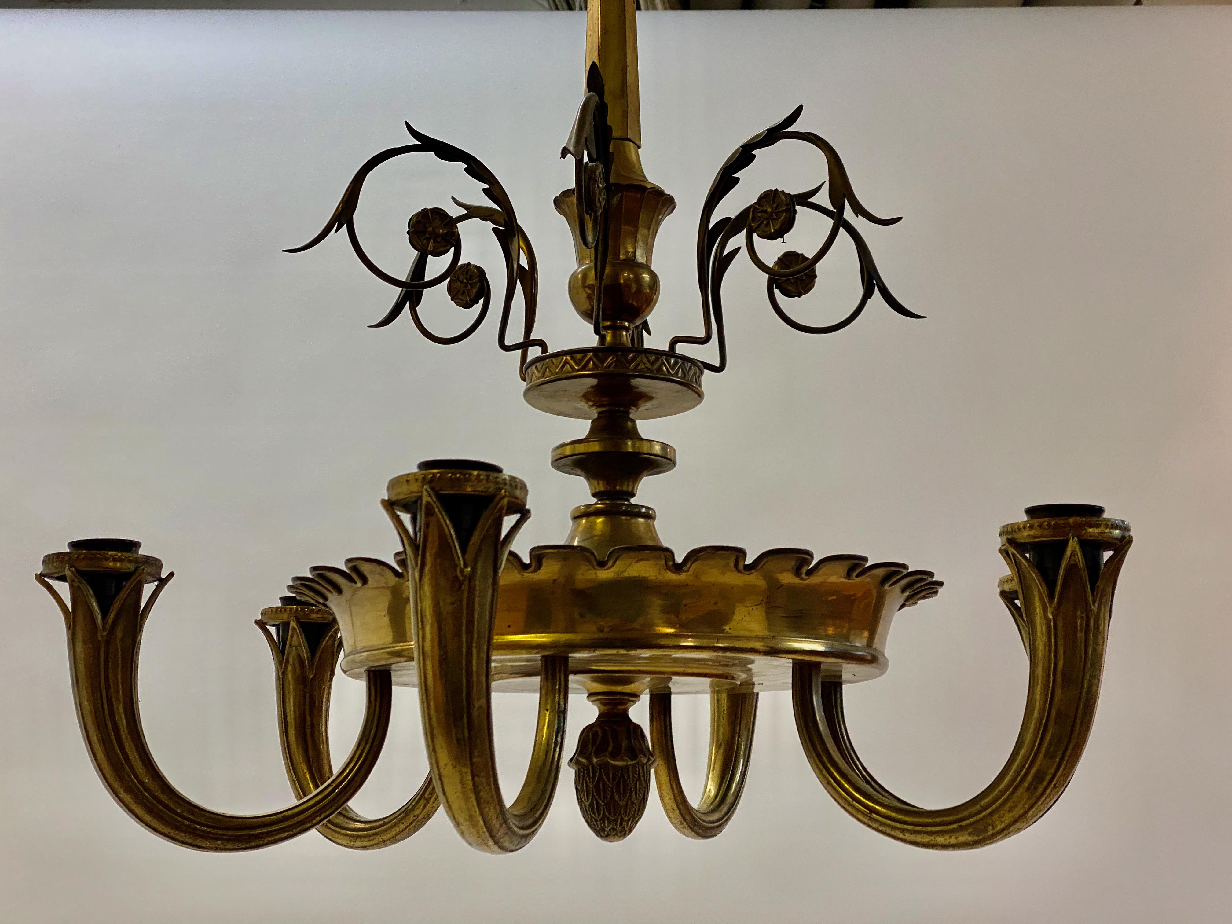 Lampadario neoclassico di Taito Oy - 1920 - 1930 in vendita 1
