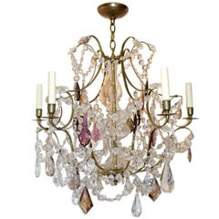 Neoclassic  Chandelier with Crystal Drops