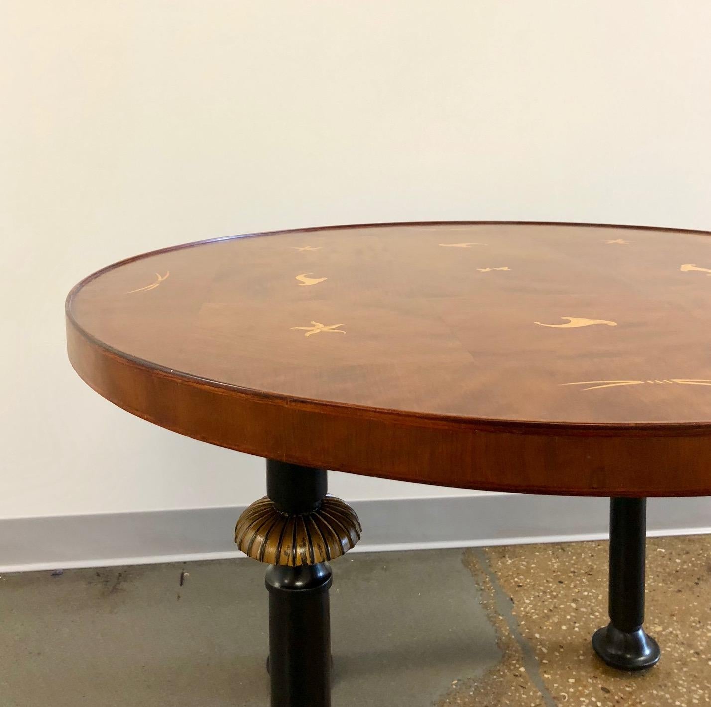 Birch Neoclassic Coffee Table, circa 1920