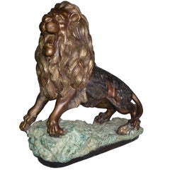 Neoclassic French Heavy Solid Bronze Lion