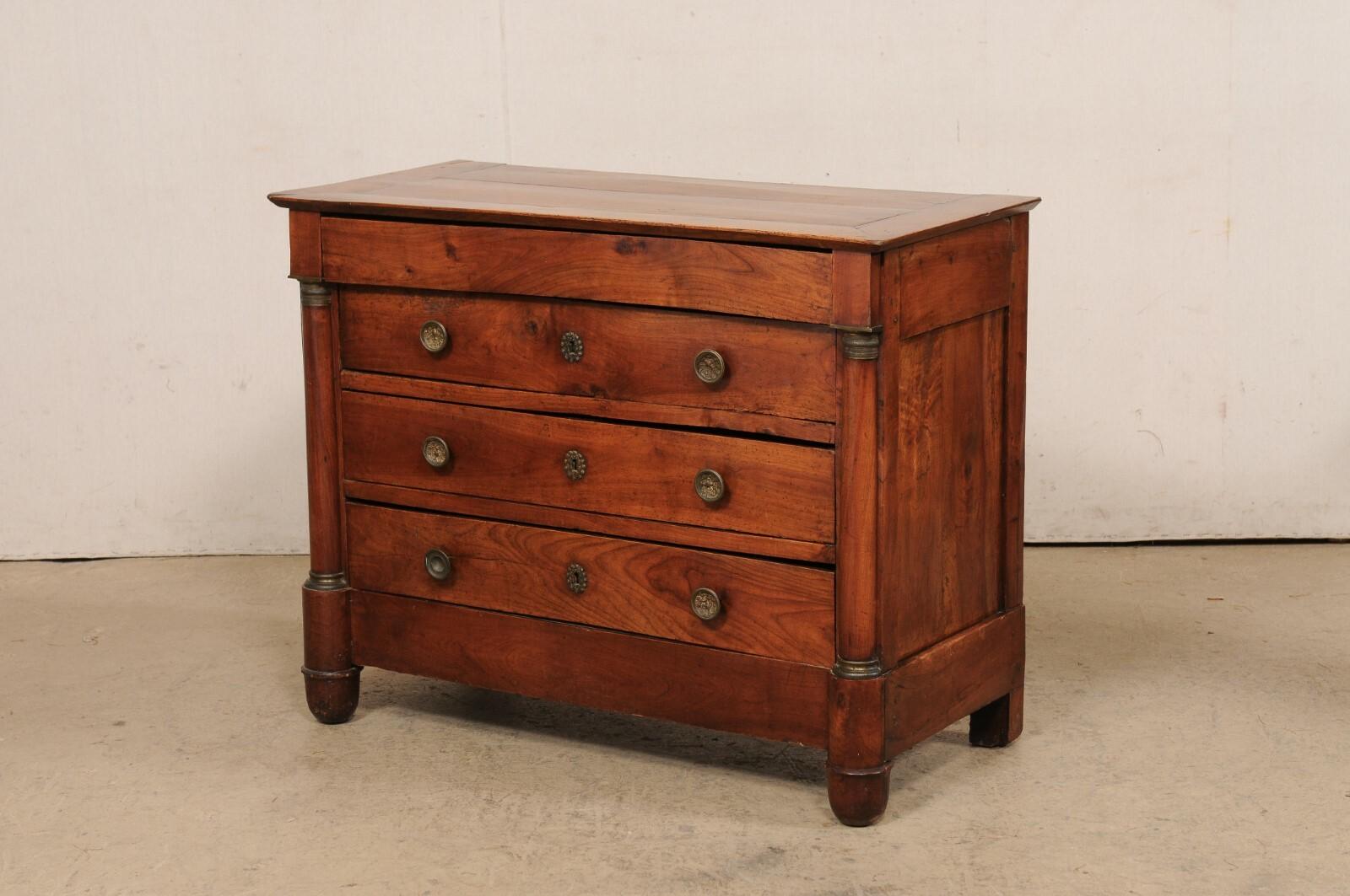 Neoclassic French Wooden Commode w/its Original Hardware, 19th Century For Sale 4