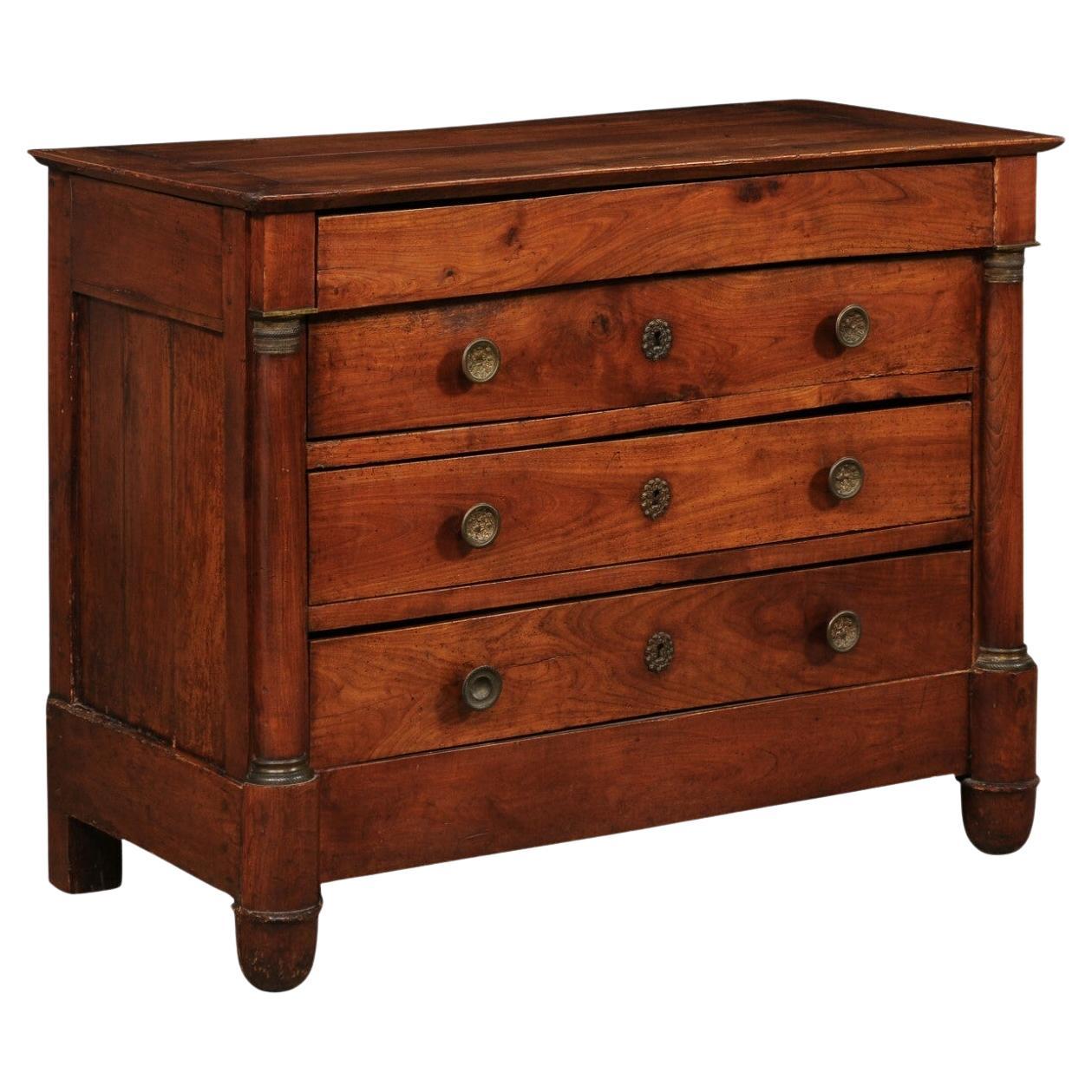 Neoclassic French Wooden Commode w/its Original Hardware, 19th Century For Sale