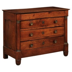Neoclassic French Wooden Commode w/its Original Hardware, 19th Century