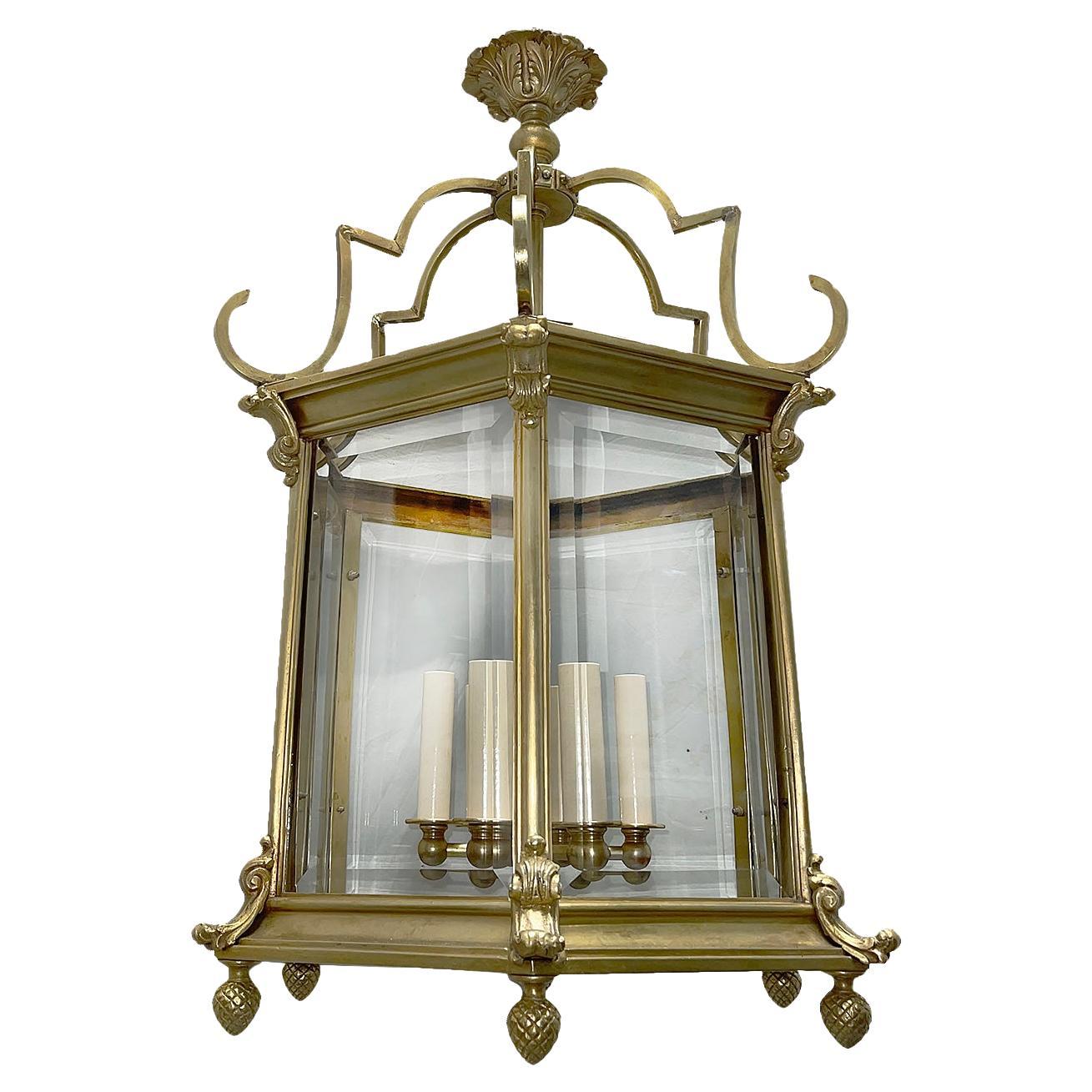 Neoclassic Gilt Bronze Lantern For Sale