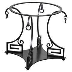 Table de centre de table ou de salle à manger en fer forgé à motif clé grecque néoclassique