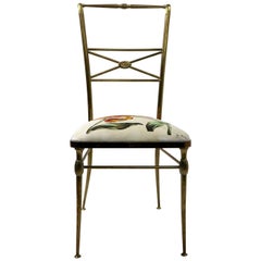 Neoclassic Italian Brass Chair by Chiavari