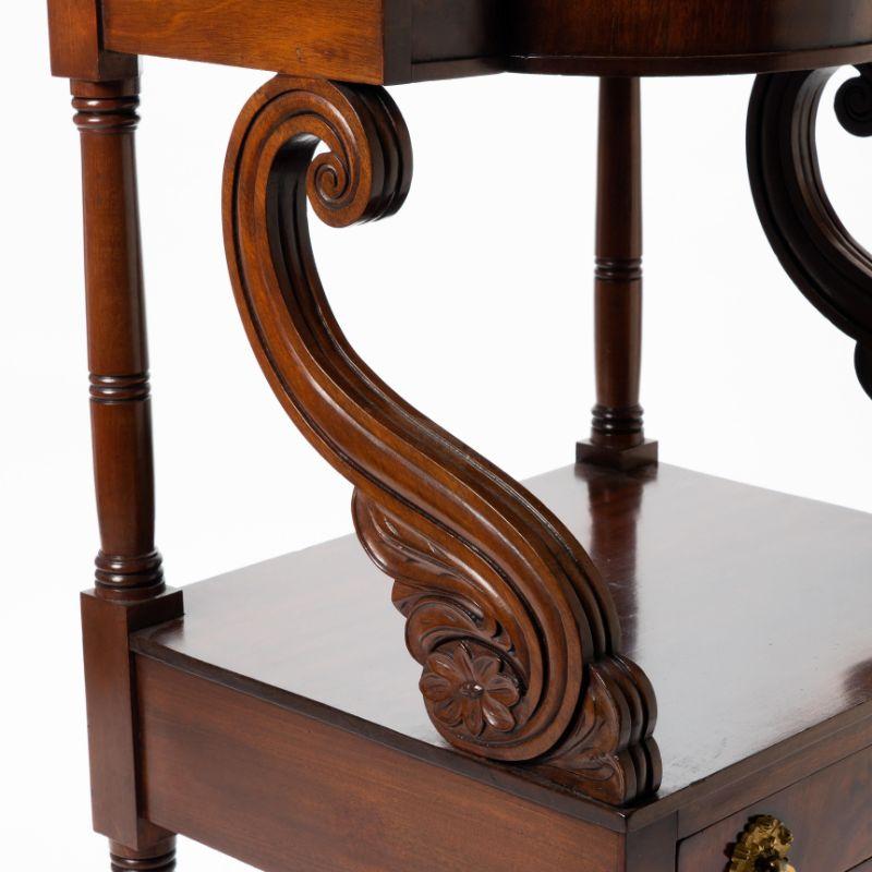 American Neoclassic Mahogany Wash Stand, 1825-30 For Sale