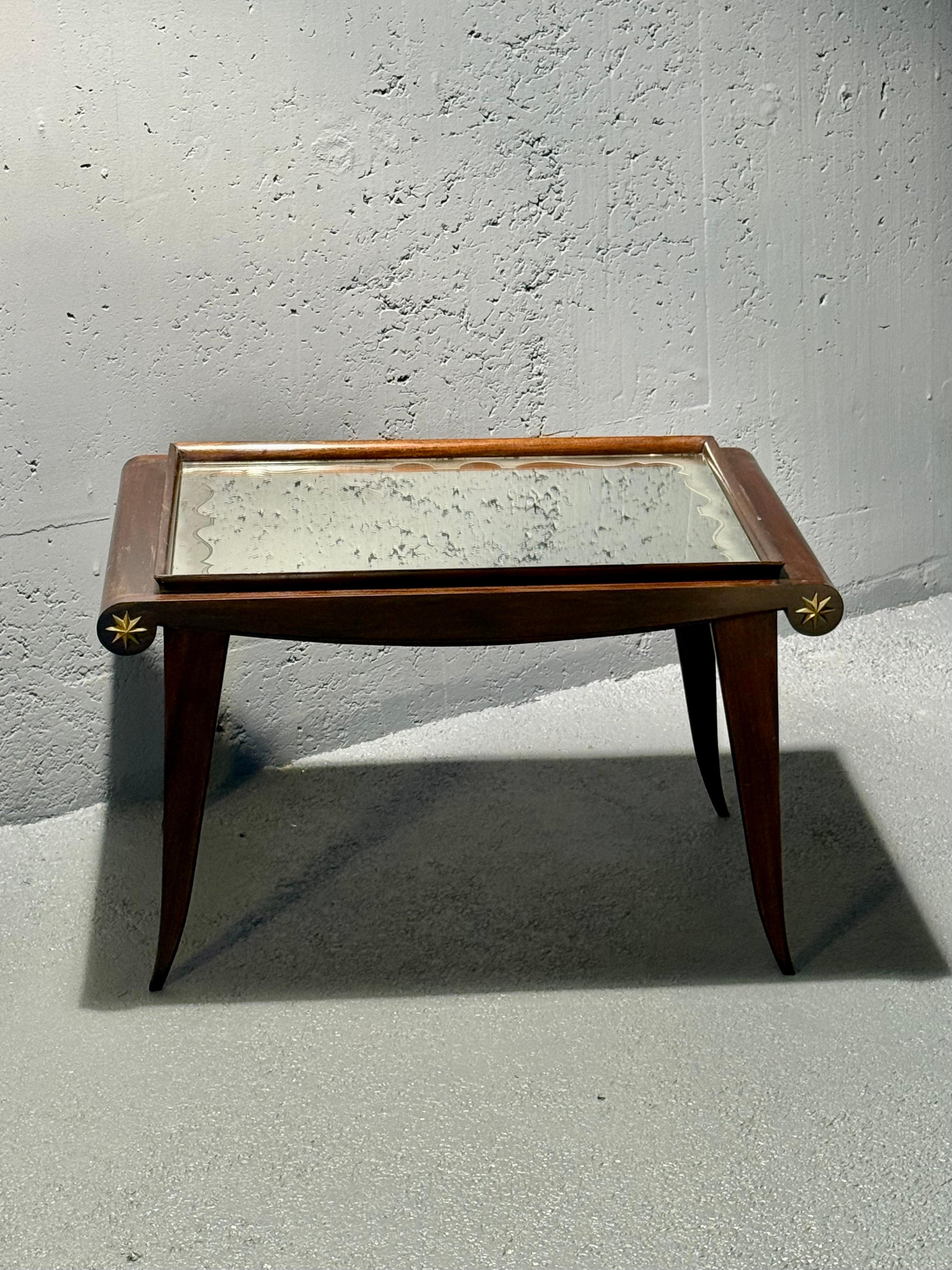 Neoclassic Maxime Old mirror and wood coffee table For Sale 4