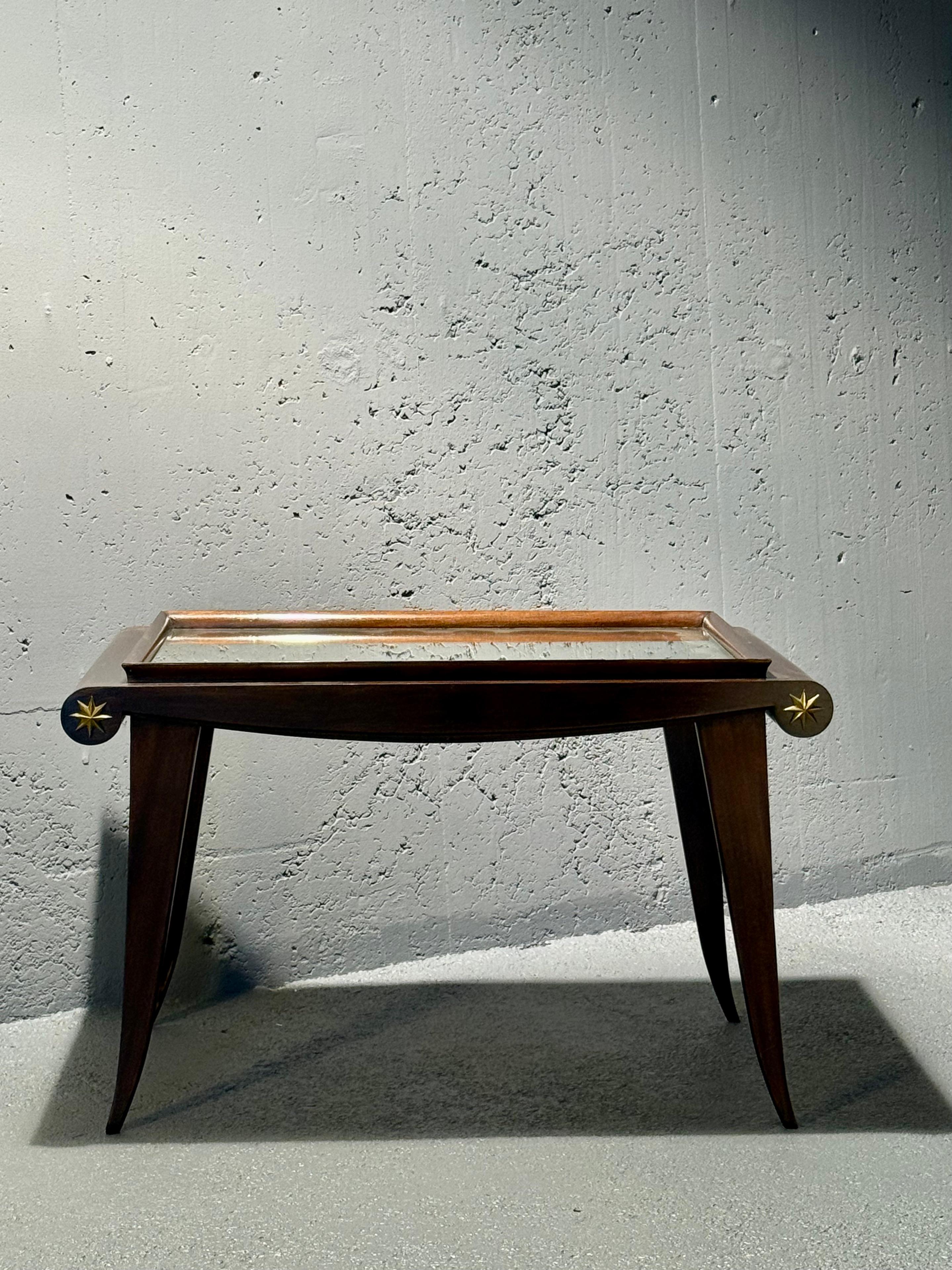 Neoclassic Maxime Old mirror and wood coffee table For Sale 5