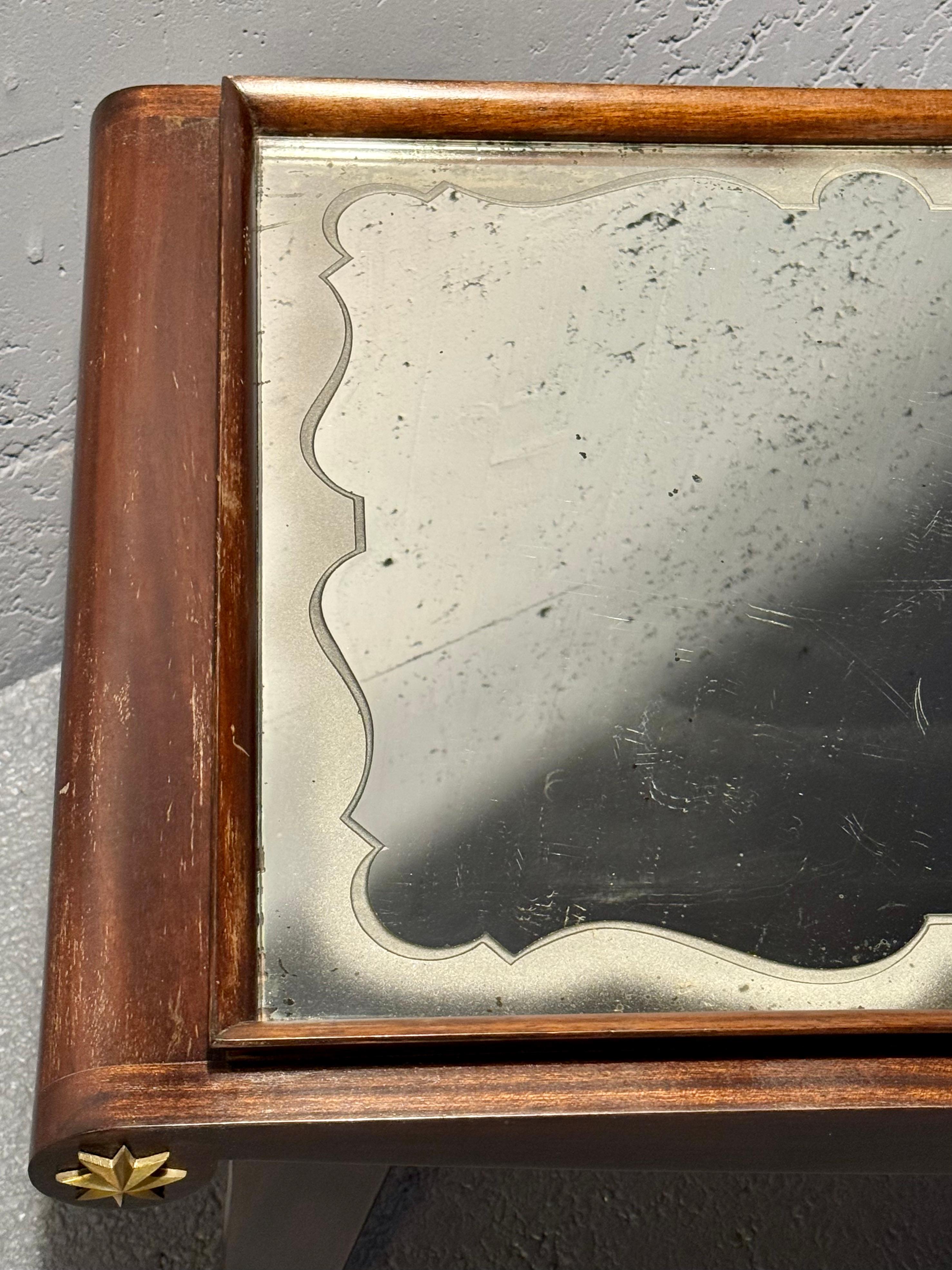 Neoclassic Maxime Old mirror and wood coffee table In Good Condition For Sale In grand Lancy, CH