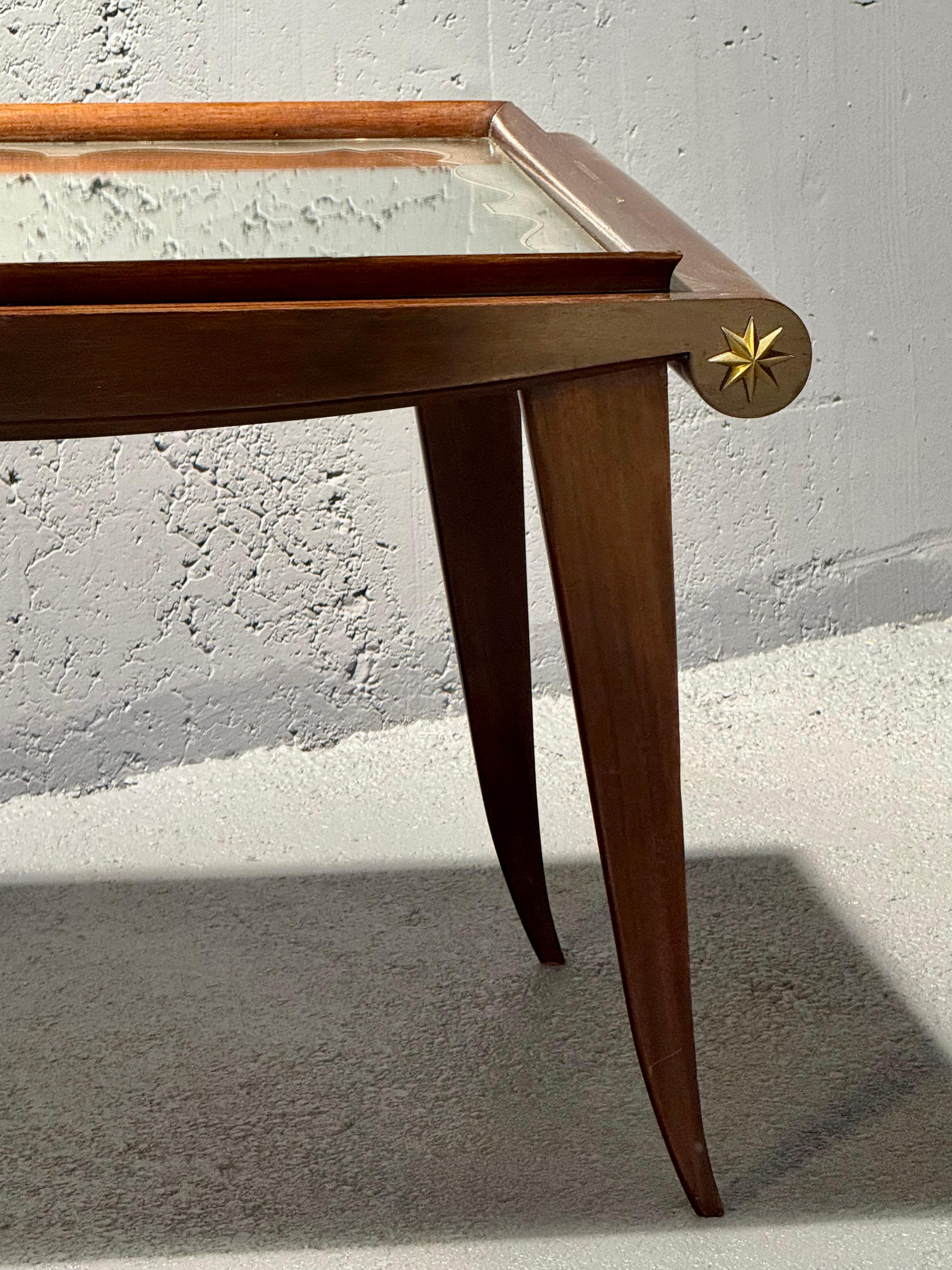 Neoclassic Maxime Old mirror and wood coffee table For Sale 1