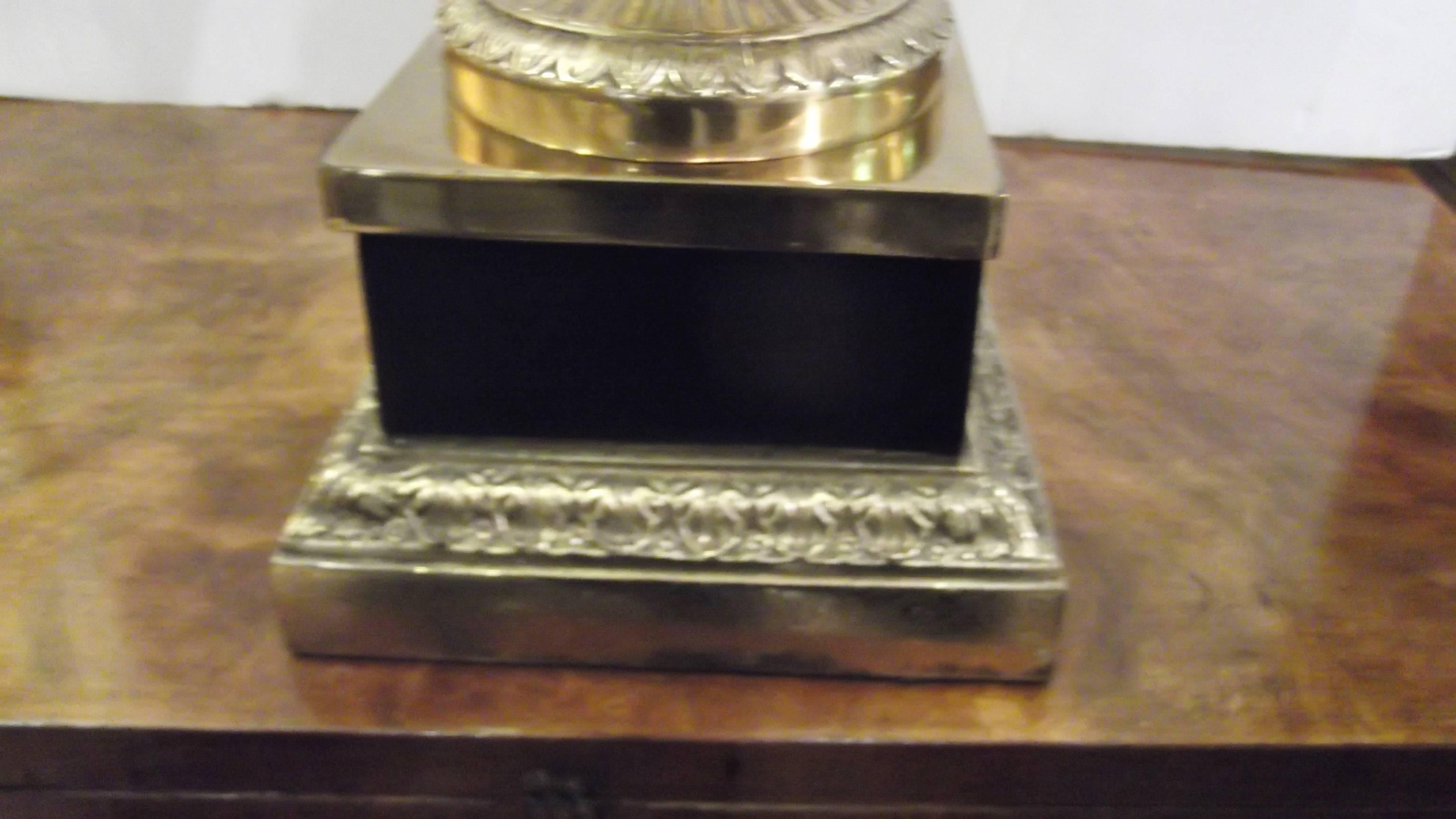 20th Century Neoclassic Metal and Brass Urn Table Lamp