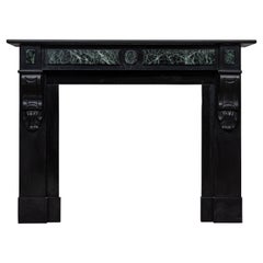 Neoclassic Noir the Mazy Black Marble Antique Fireplace Circulation Fireplace