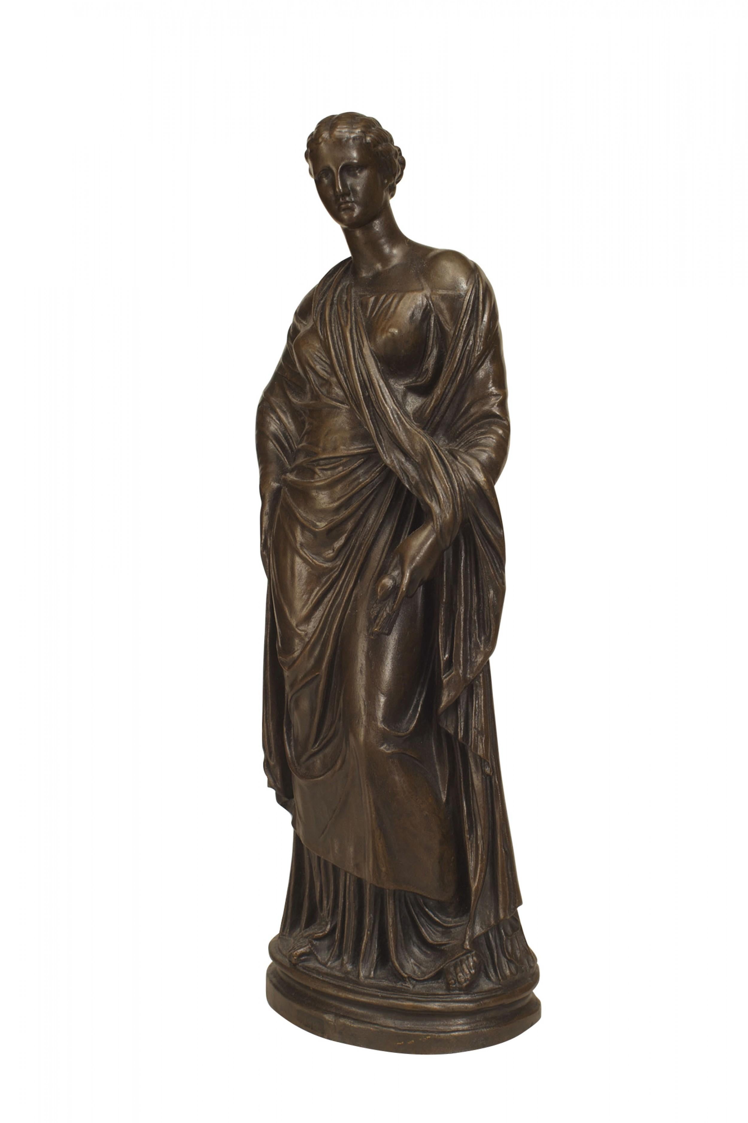 Neoclassical Neoclassic Patinated Bronze Ceres For Sale