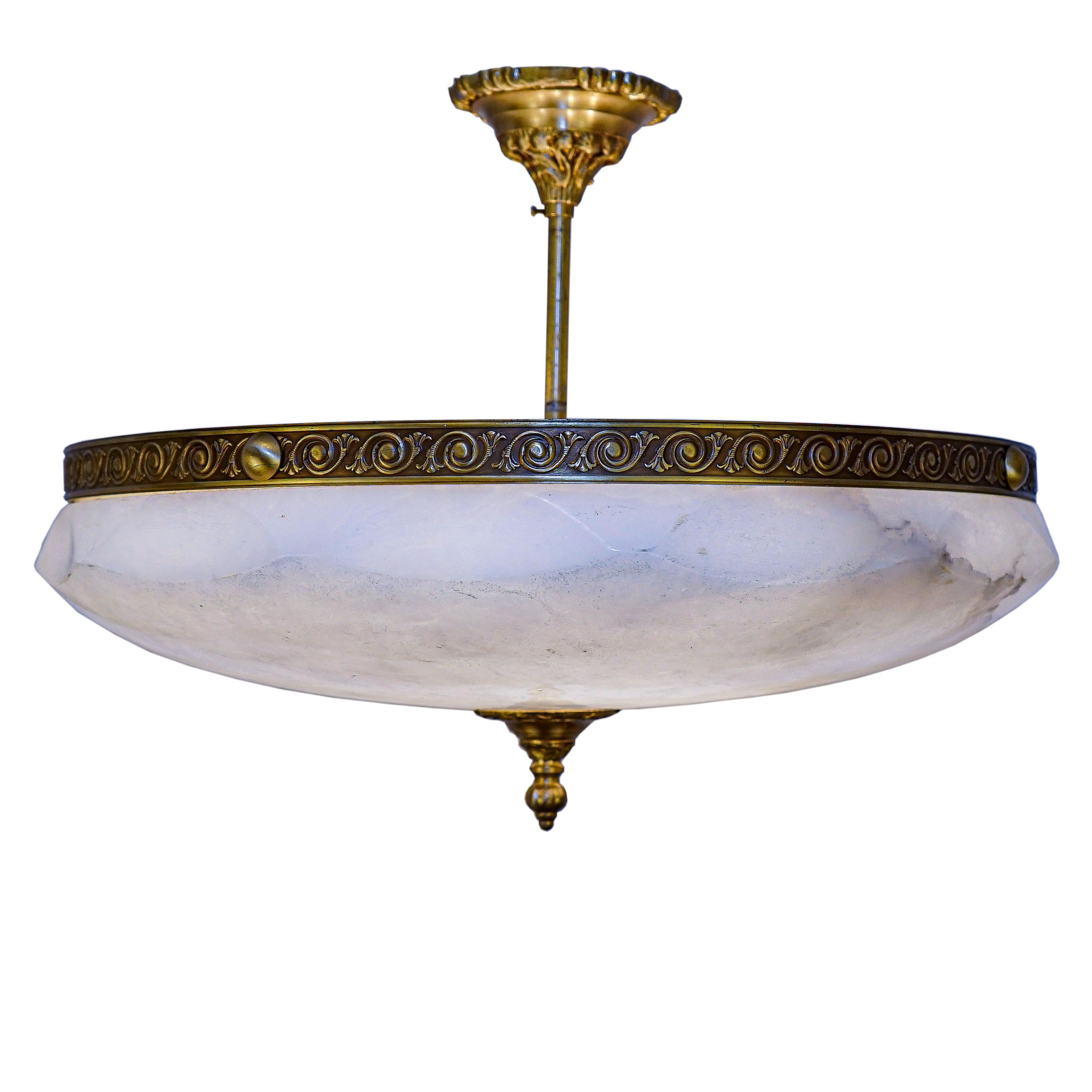 Neoclassic Period Alabaster Fixture In Fair Condition In New York, NY