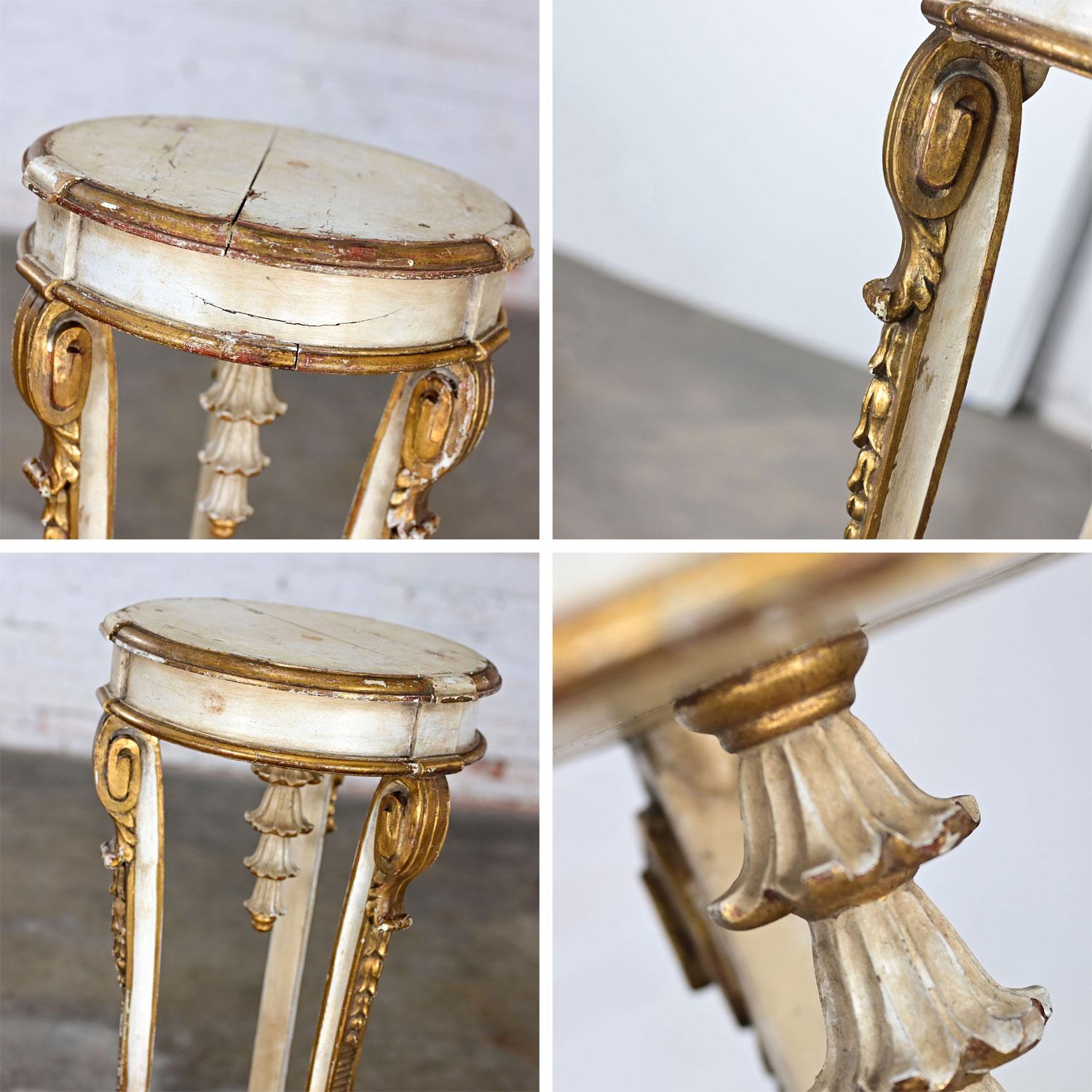Neoclassic Revival Distressed Tall Sculptural Plant Stand or Pedestal Table 8
