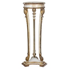 Neoclassic Revival Distressed Tall Sculptural Plant Stand or Pedestal Table