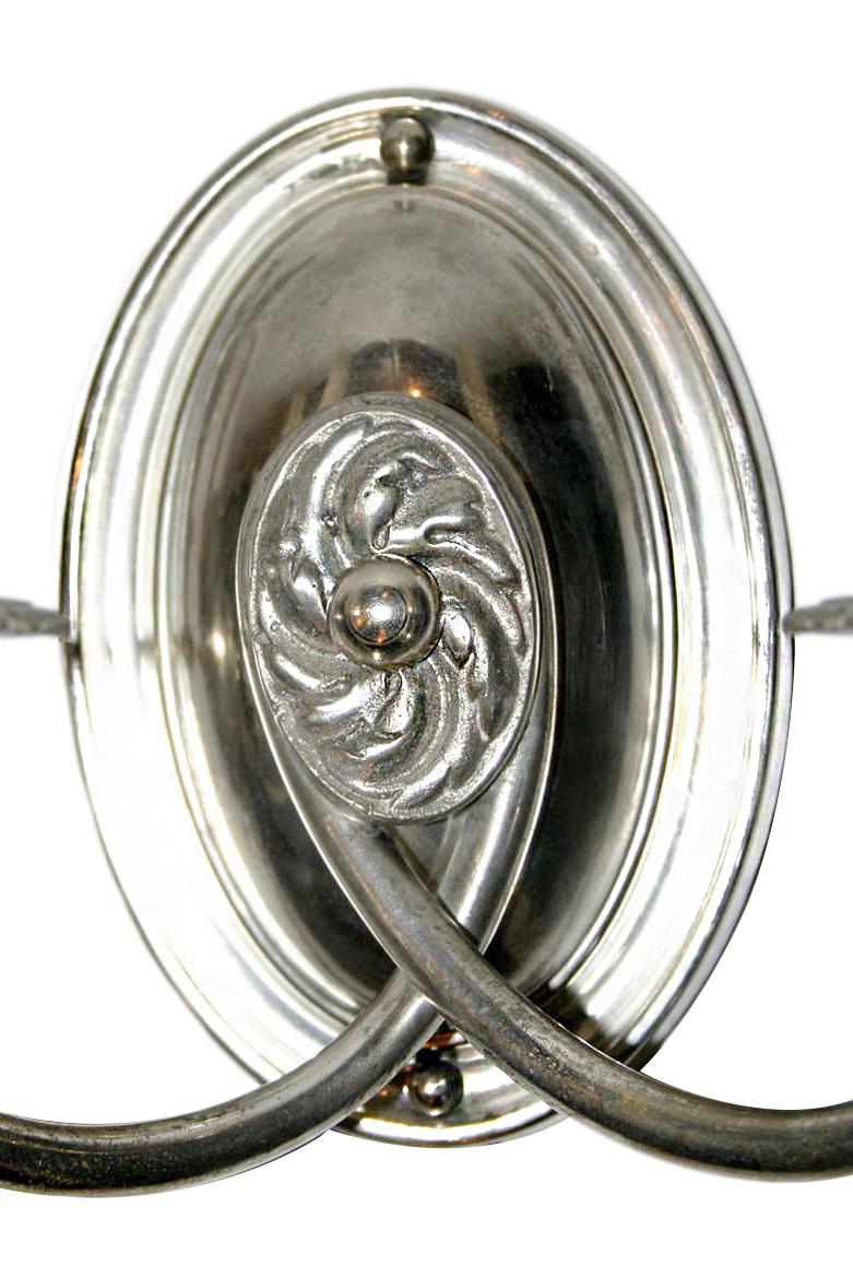 English Neoclassic Silver Plated Sconces For Sale